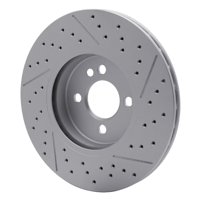 Mini Cooper Clubman Brake Rotor (1) - Front - R1 Concepts - Drilled & Slotted GeoSPEC Coated - `07-`15